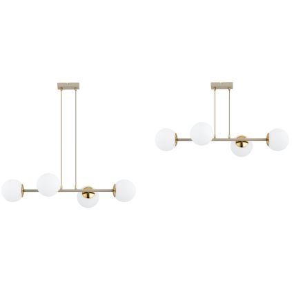 Brilagi - Suspension sur câble 4xE27/60W/230V beige/doré
