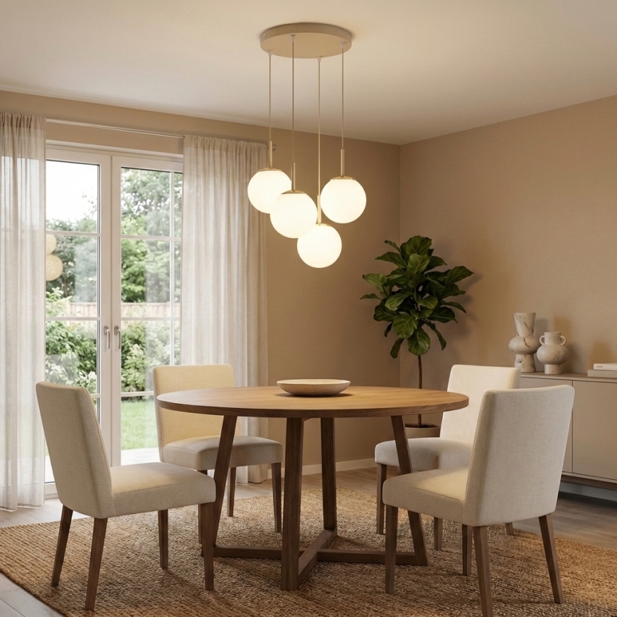Brilagi - Suspension sur câble 4xE27/60W/230V beige/dorée