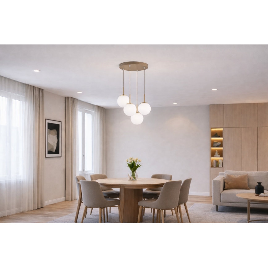 Brilagi - Suspension sur câble 4xE27/60W/230V beige/dorée