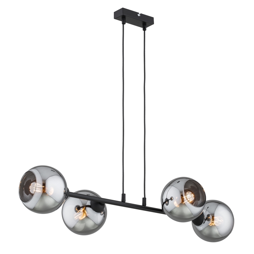 Brilagi - Suspension sur câble 4xE27/60W/230V noir/gris fumé