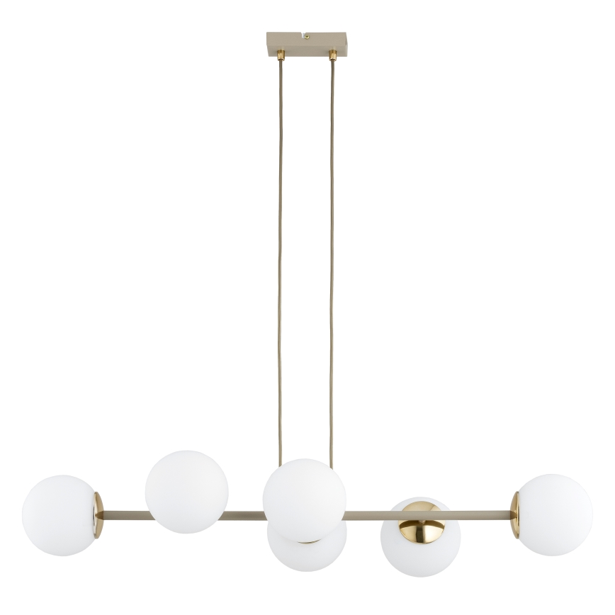 Brilagi - Suspension sur câble 6xE27/60W/230V beige/doré