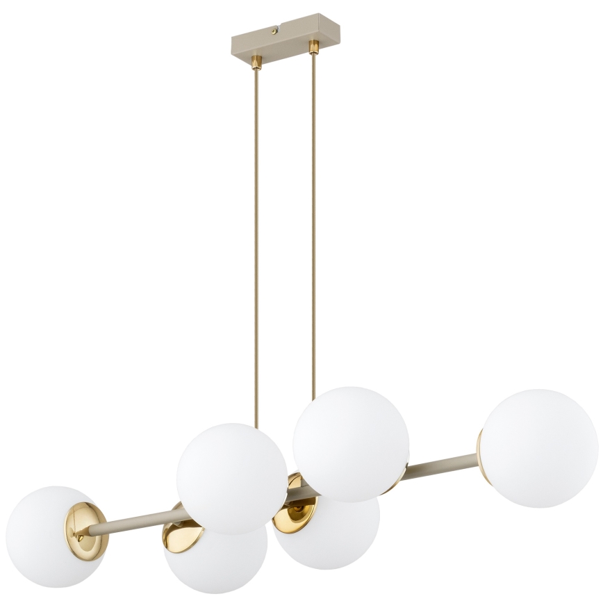 Brilagi - Suspension sur câble 6xE27/60W/230V beige/doré