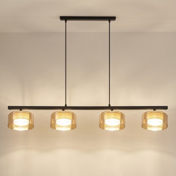 Brilagi - Suspension sur câble AURA LUX 4xGX53/30W/230V noir/or