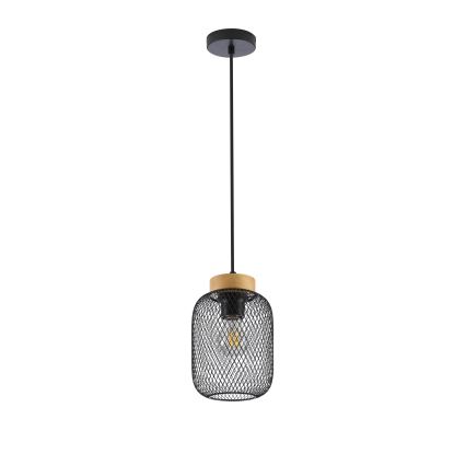 Brilagi - Suspension sur câble BASKLITE 1xE27/15W/230V bois d'hévéa/noir