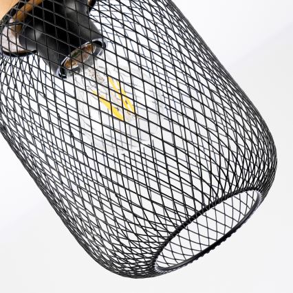 Brilagi - Suspension sur câble BASKLITE 1xE27/15W/230V bois/noir