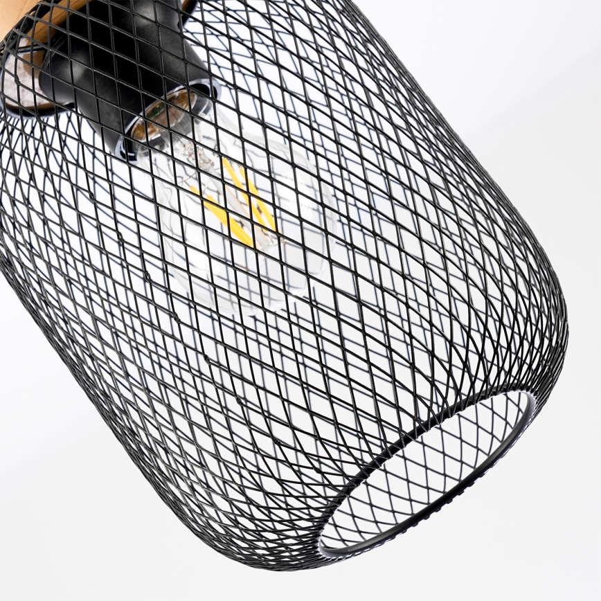 Brilagi - Suspension sur câble BASKLITE 1xE27/15W/230V bois/noir