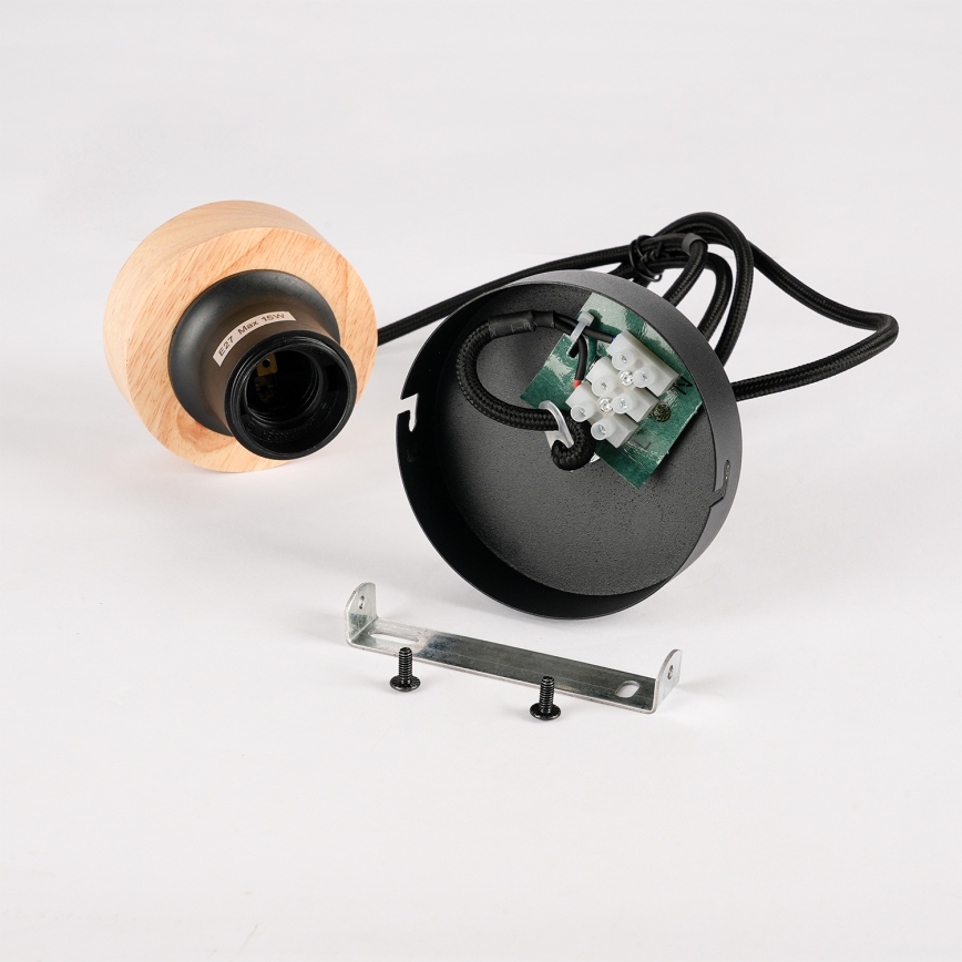 Brilagi - Suspension sur câble BASKLITE 1xE27/15W/230V bois/noir