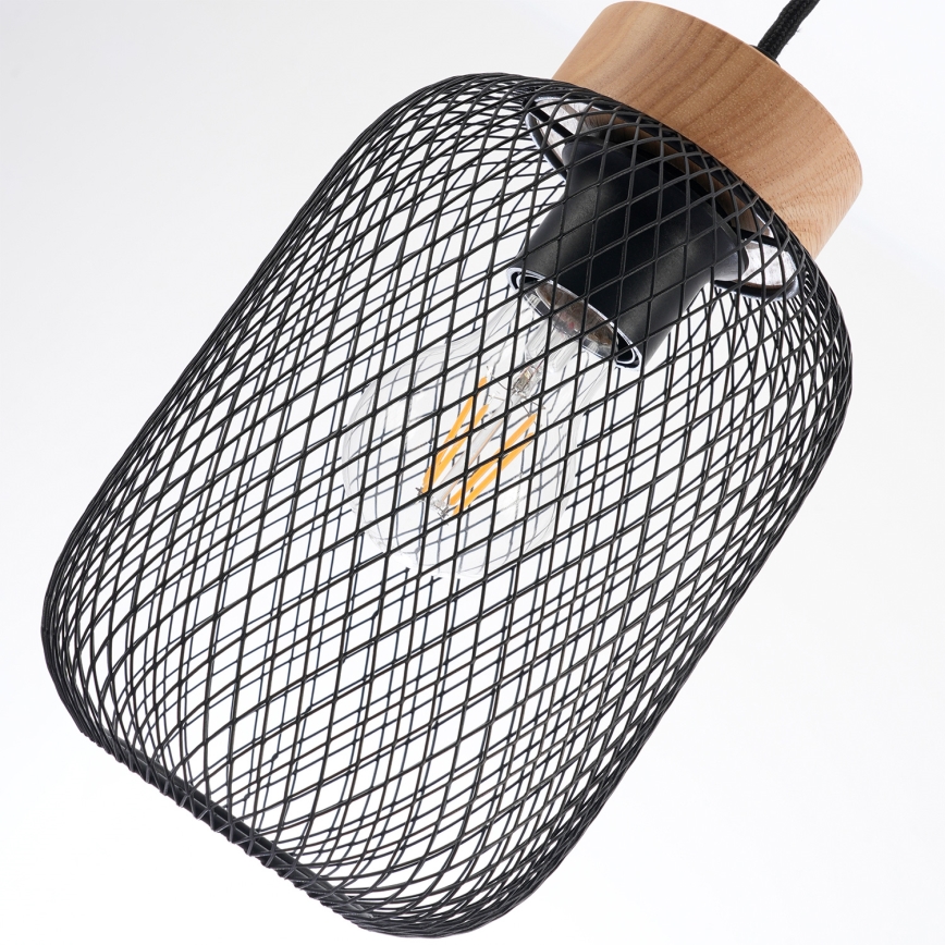 Brilagi - Suspension sur câble BASKLITE 3xE27/15W/230V bois/noir