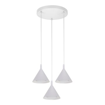 Brilagi - Suspension sur câble CONE TRIPLE ROUND 3xGX53/15W/230V blanche