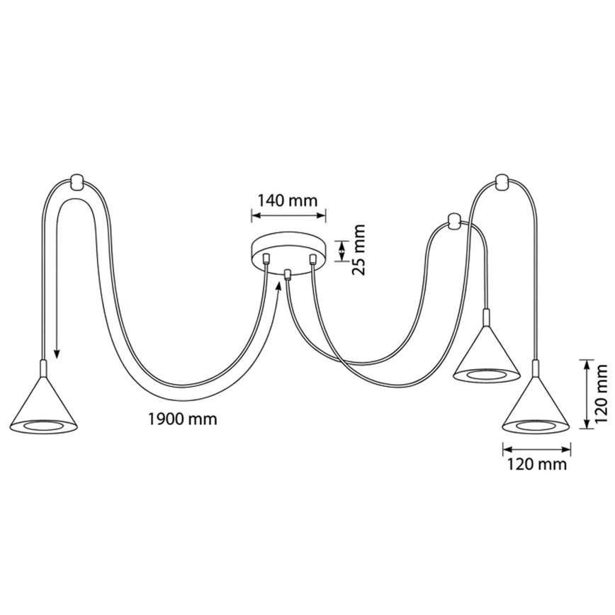 Brilagi - Suspension sur câble CONE TRIPLE SPIDER 3xGX53/15W/230V dorée