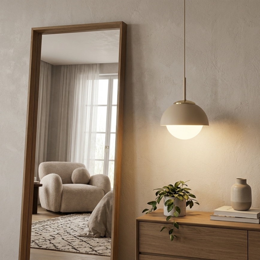 Brilagi - Suspension sur câble COSMO 1xE27/60W/230V, Ø 18 cm, beige/doré