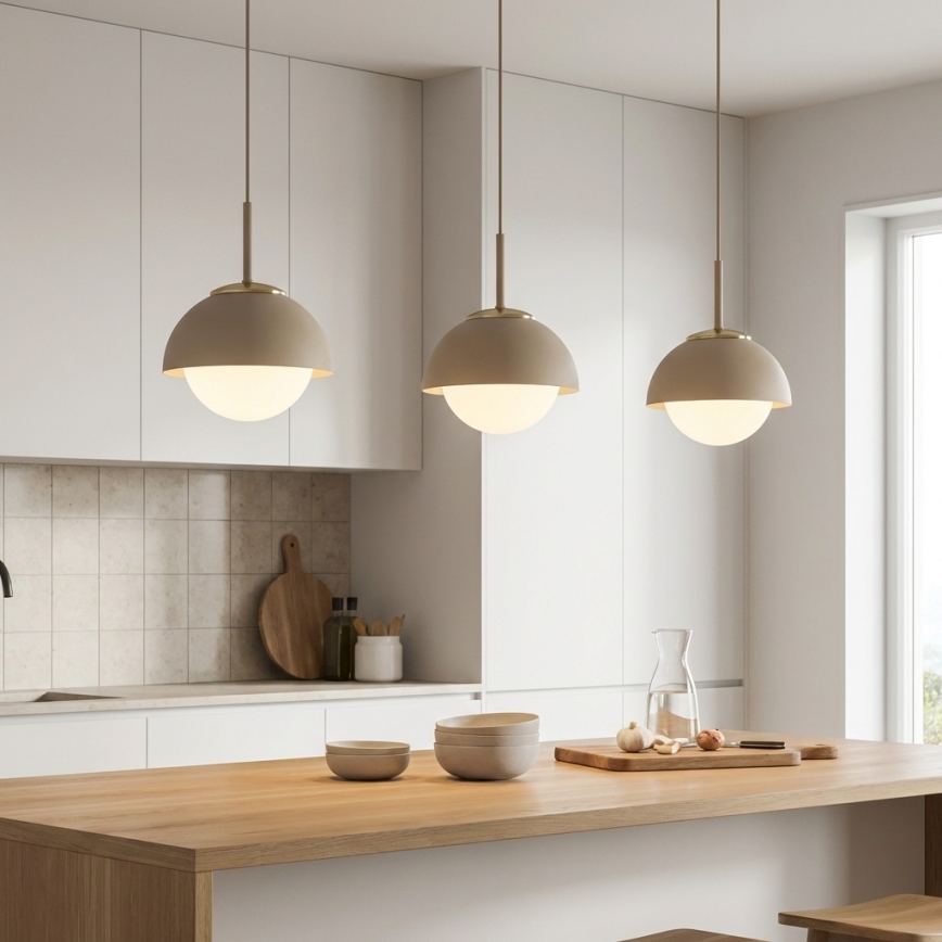Brilagi - Suspension sur câble COSMO 1xE27/60W/230V, Ø 18 cm, beige/doré