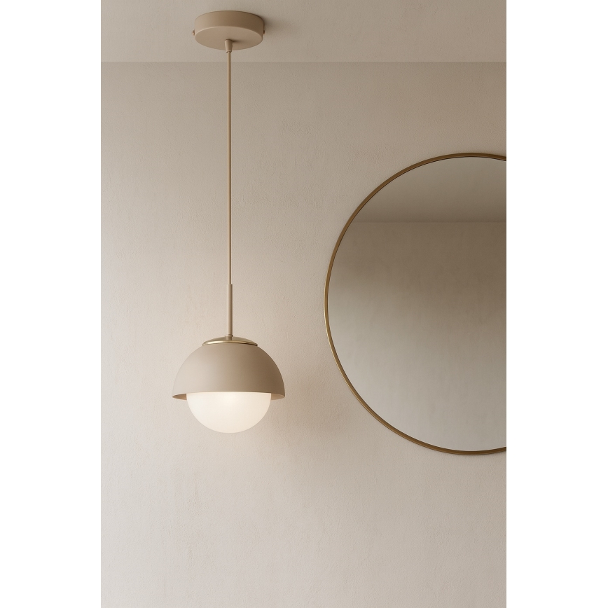 Brilagi - Suspension sur câble COSMO 1xE27/60W/230V, Ø 18 cm, beige/doré