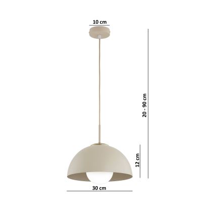 Brilagi - Suspension sur câble COSMO 1xE27/60W/230V Ø 30 cm beige/doré