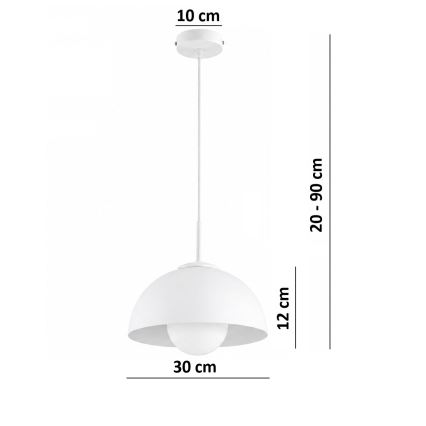 BRILAGI - Suspension sur câble COSMO 1xE27/60W/230V Ø 30 cm blanc/doré