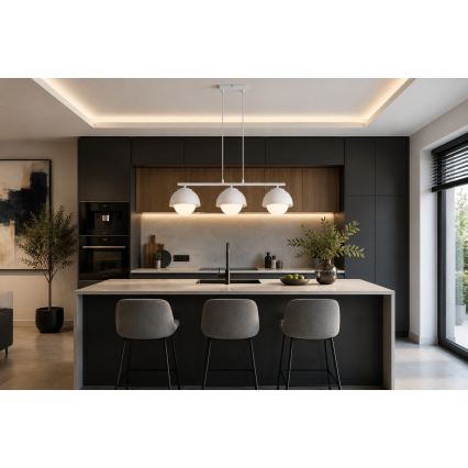BRILAGI - Suspension sur câble COSMO 3xE27/60W/230V blanc/doré