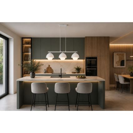 BRILAGI - Suspension sur câble COSMO 3xE27/60W/230V blanc/doré