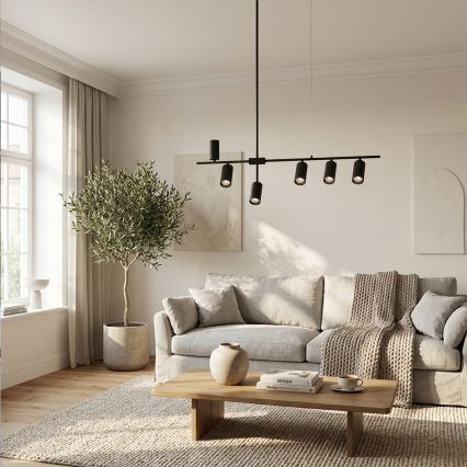 Brilagi - Suspension sur câble CRANE 6xGU10/30W/230V noire