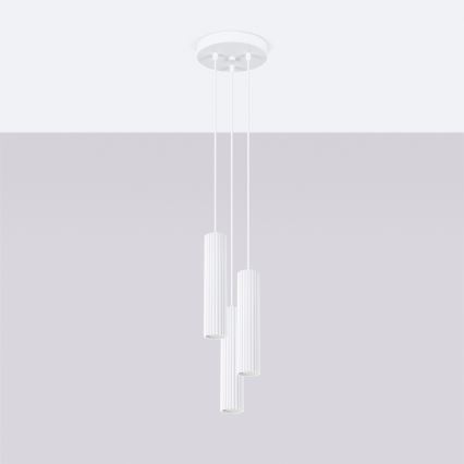 Brilagi - Suspension sur câble CRESTO 3xGU10/10W/230V blanc