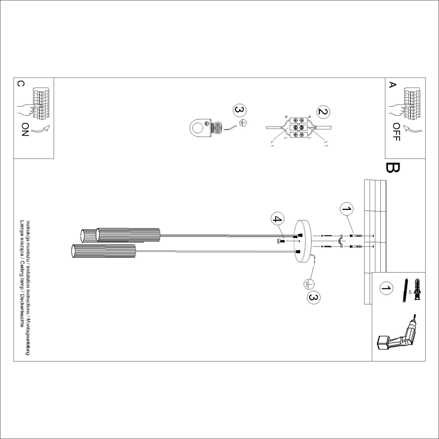 Brilagi - Suspension sur câble CRESTO 3xGU10/10W/230V dorée