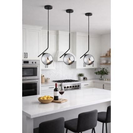 Brilagi - Suspension sur câble DIOR 1xE27/60W/230V noir/gris fumé