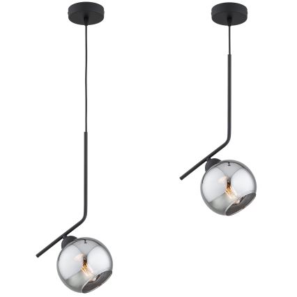 Brilagi - Suspension sur câble DIOR 1xE27/60W/230V noir/gris fumé