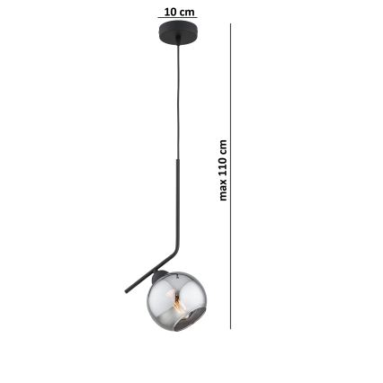Brilagi - Suspension sur câble DIOR 1xE27/60W/230V noir/gris fumé