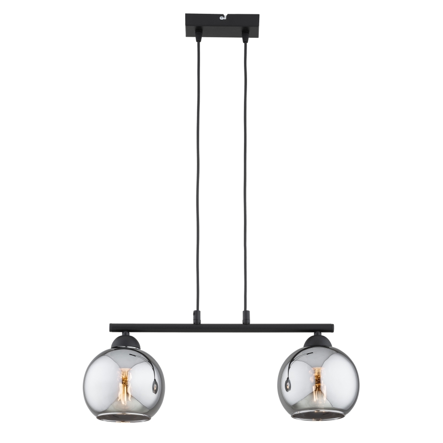Brilagi - Suspension sur câble DIOR 2xE27/60W/230V noir/gris fumé