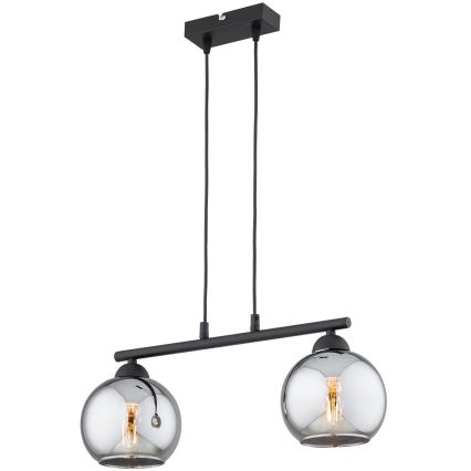 Brilagi - Suspension sur câble DIOR 2xE27/60W/230V noir/gris fumé