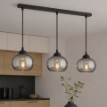 BRILAGI - Suspension sur câble DIOR 3xE27/60W/230V noir/gris fumé