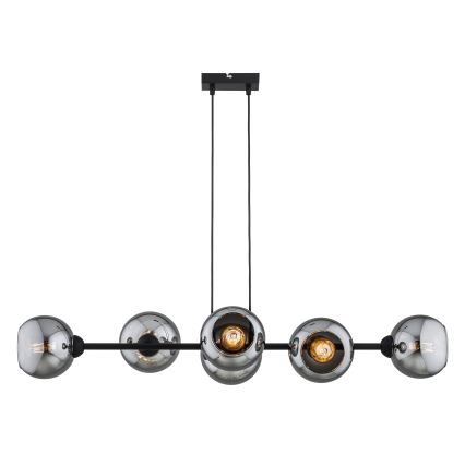 Brilagi - Suspension sur câble DIOR 6xE27/60W/230V noir/gris fumé