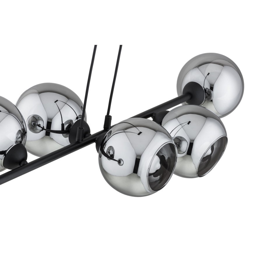 Brilagi - Suspension sur câble DIOR 6xE27/60W/230V noir/gris fumé