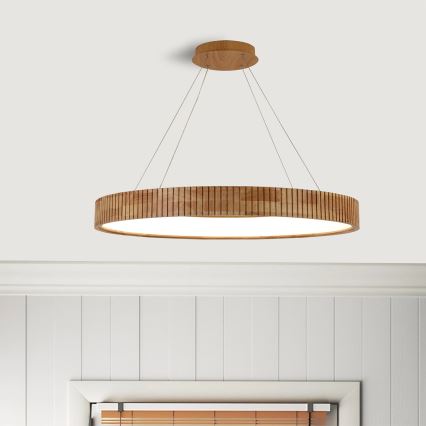 Brilagi - Suspension LED sur câble FALCON WOOD MODERN LED/60W/230V 3000/4000/6000K Ø 80 cm bois