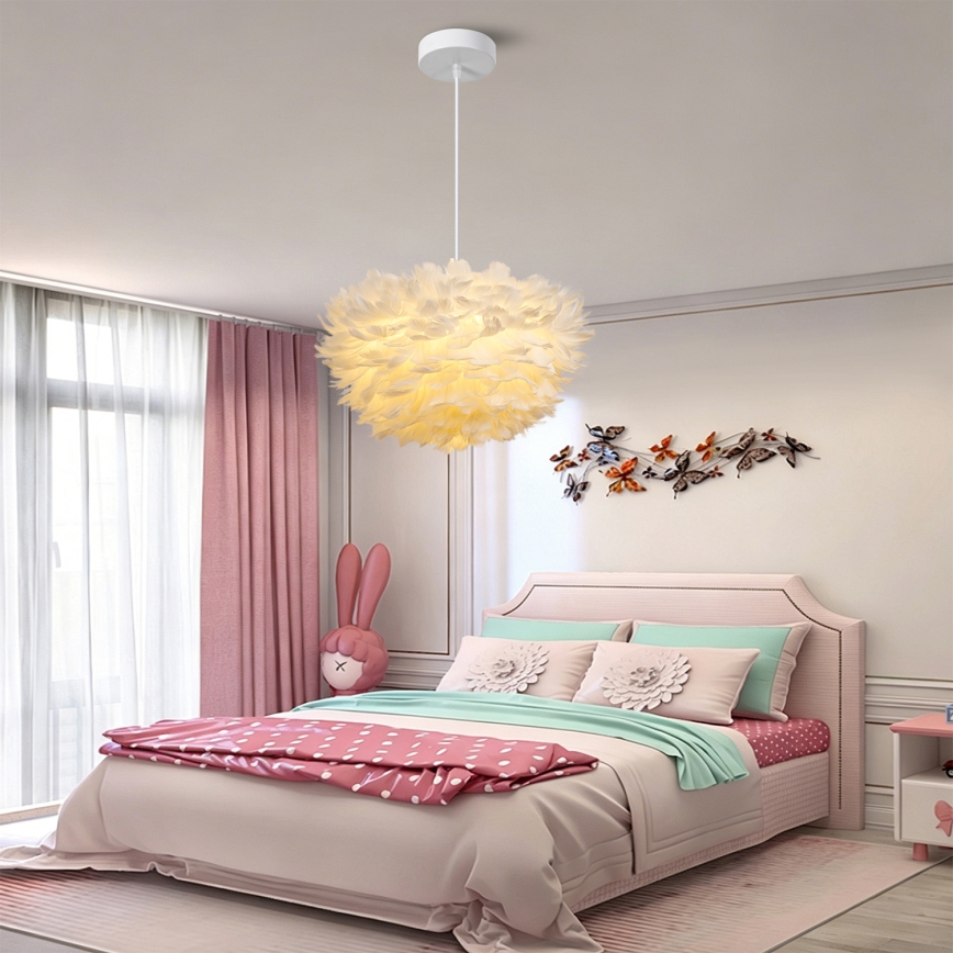 Brilagi - Suspension sur câble FEATHER 3xE27/40W/230V Ø 40 cm blanche