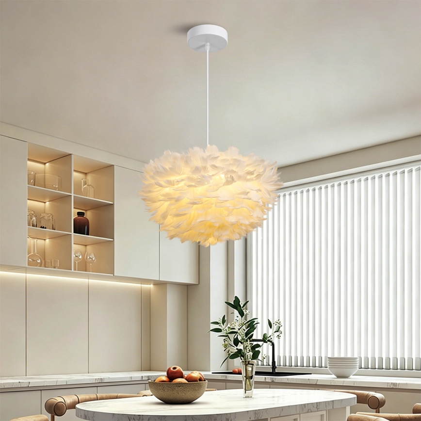 Brilagi - Suspension sur câble FEATHER 3xE27/40W/230V Ø 40 cm blanche