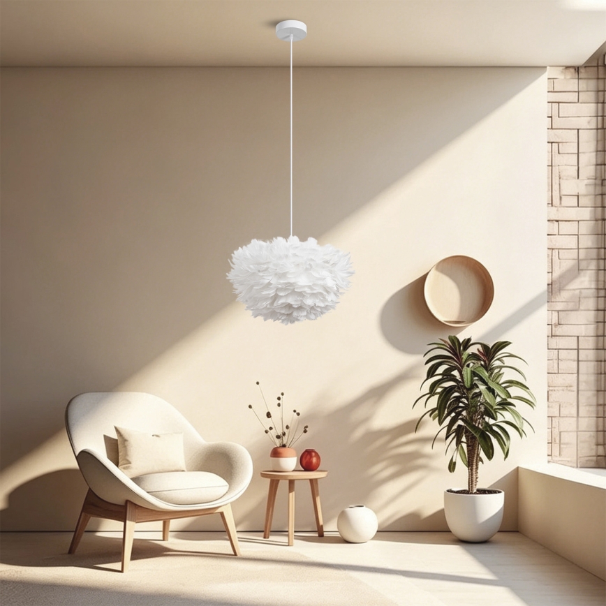 Brilagi - Suspension sur câble FEATHER 3xE27/40W/230V Ø 40 cm blanche