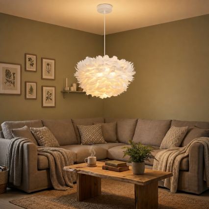 Brilagi - Suspension sur câble FEATHER 3xE27/40W/230V Ø 40 cm blanche