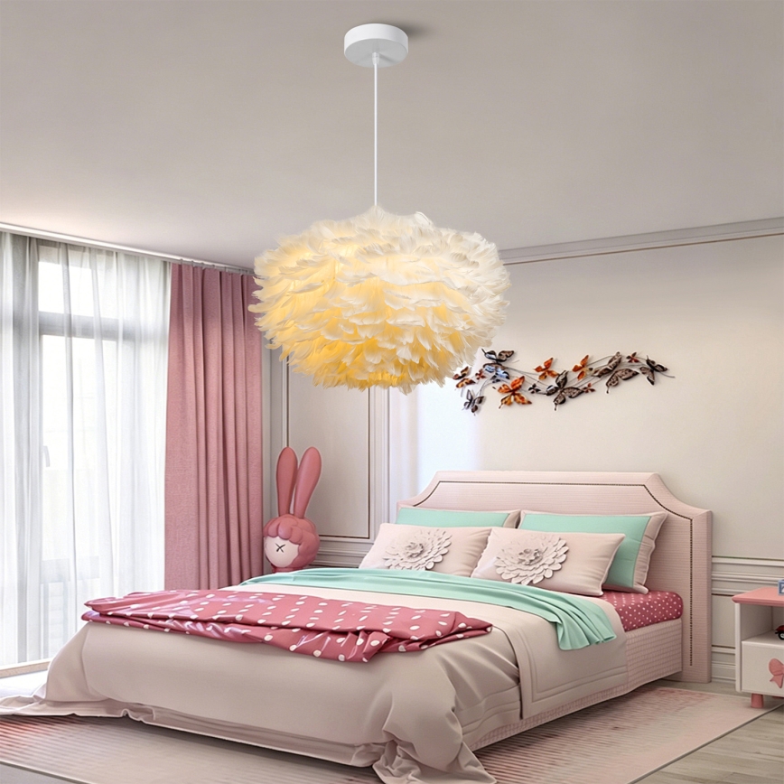Brilagi - Suspension sur câble FEATHER 3xE27/40W/230V Ø 50 cm blanche
