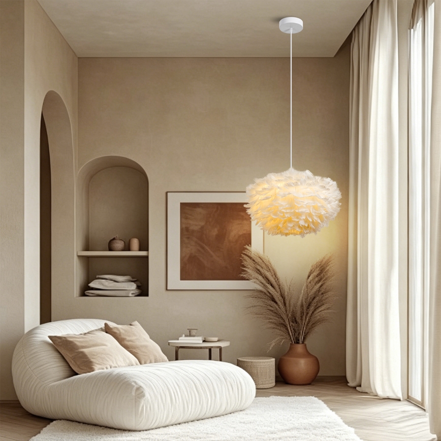 Brilagi - Suspension sur câble FEATHER 3xE27/40W/230V Ø 50 cm blanche