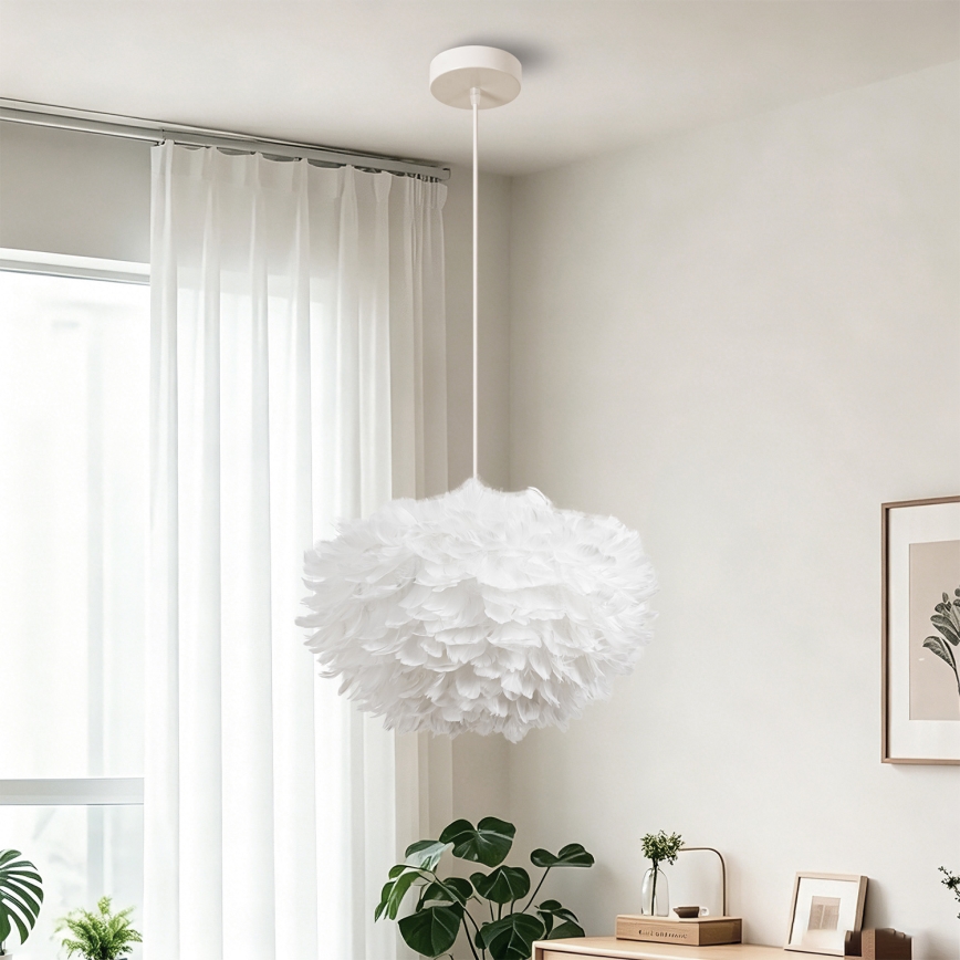 Brilagi - Suspension sur câble FEATHER 3xE27/40W/230V Ø 50 cm blanche