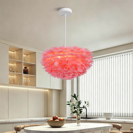BRILAGI - Suspension sur câble FEATHER, 3×E27 (max. 40 W), 230 V, Ø 50 cm, rose