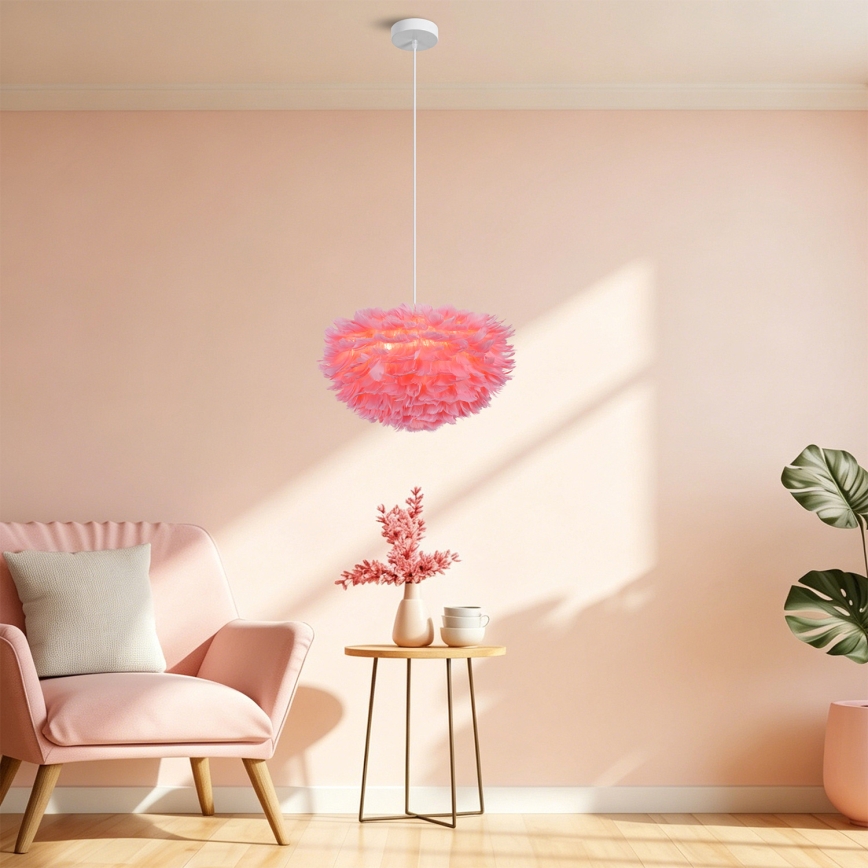 BRILAGI - Suspension sur câble FEATHER, 3×E27 (max. 40 W), 230 V, Ø 50 cm, rose
