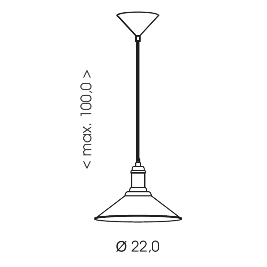 Brilagi - Suspension sur câble FORGE 1xE27/60W/230V Ø 22 cm noire