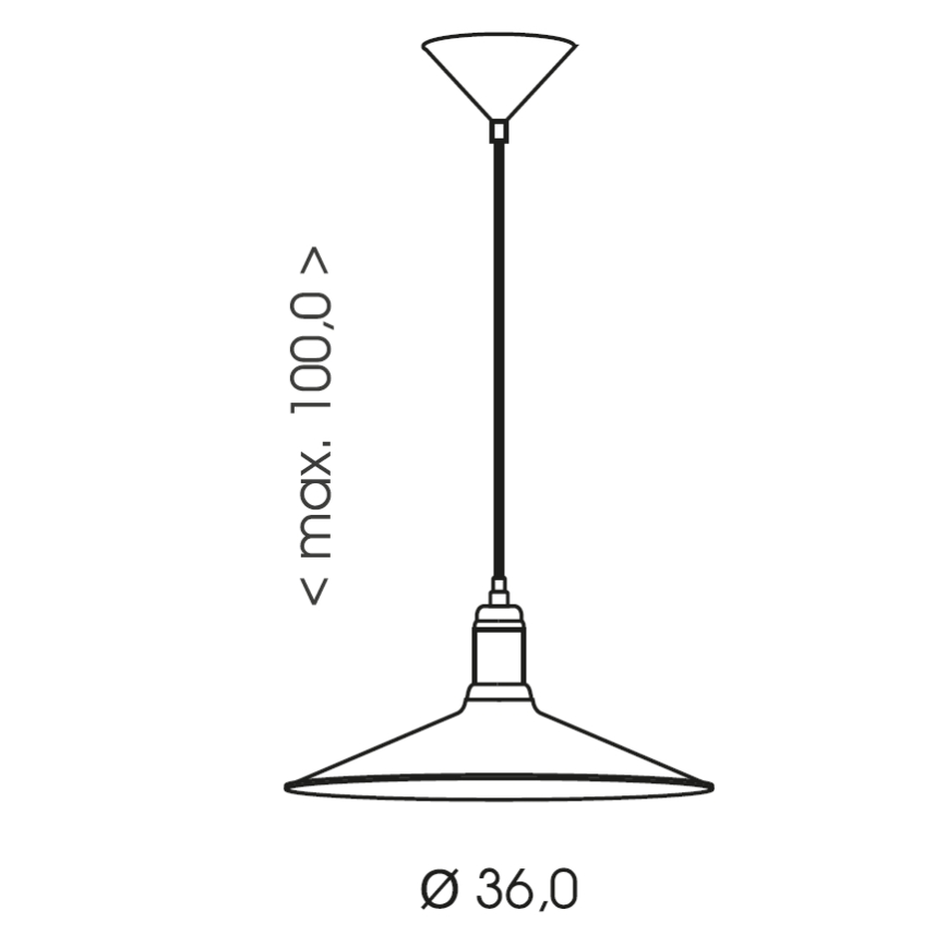Brilagi - Suspension sur câble FORGE 1xE27/60W/230V Ø 36 cm noire
