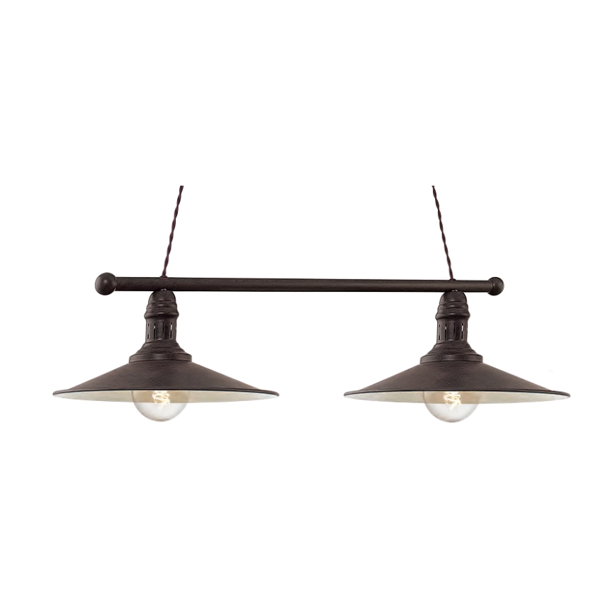 Brilagi - Suspension sur câble FORGE 2xE27/60W/230V marron