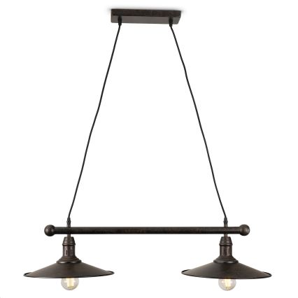 BRILAGI - Suspension sur câble FORGE 2xE27/60W/230V marron