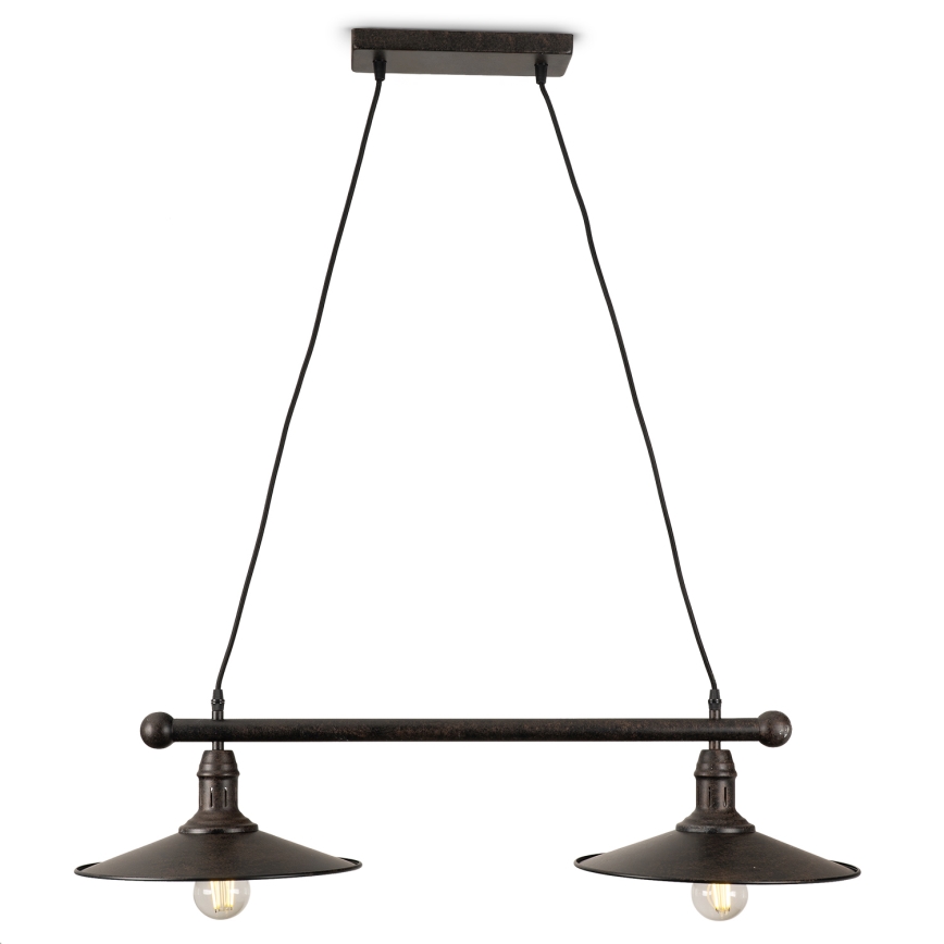 BRILAGI - Suspension sur câble FORGE 2xE27/60W/230V marron