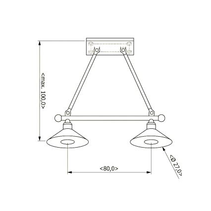 BRILAGI - Suspension sur câble FORGE 2xE27/60W/230V marron