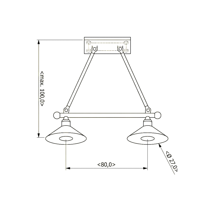 BRILAGI - Suspension sur câble FORGE 2xE27/60W/230V marron