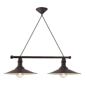 Brilagi - Suspension sur câble FORGE 2xE27/60W/230V noire